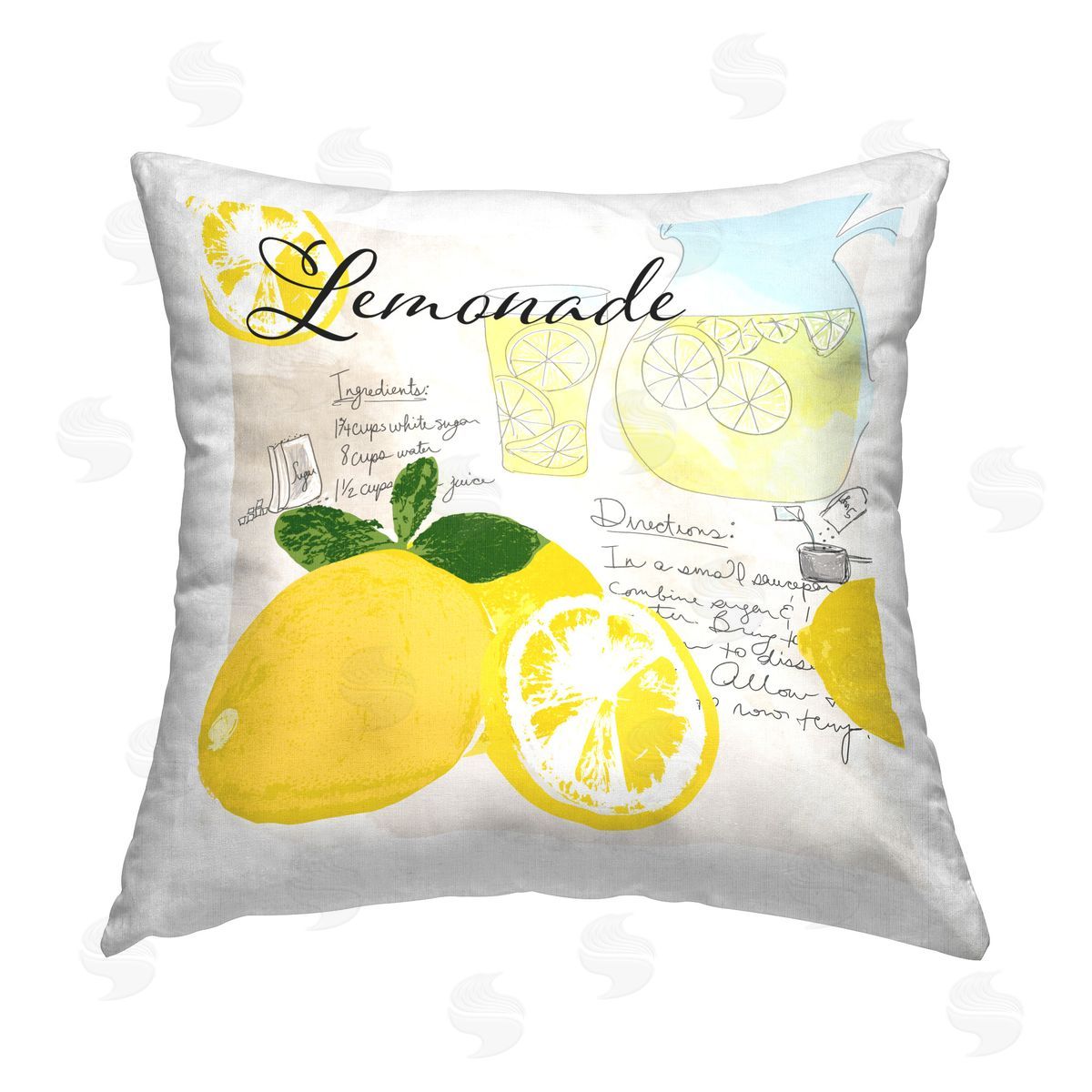 Daniela Santiago Kitchen Lemonade Recipe Printed Plush Polyester Throw Pillow