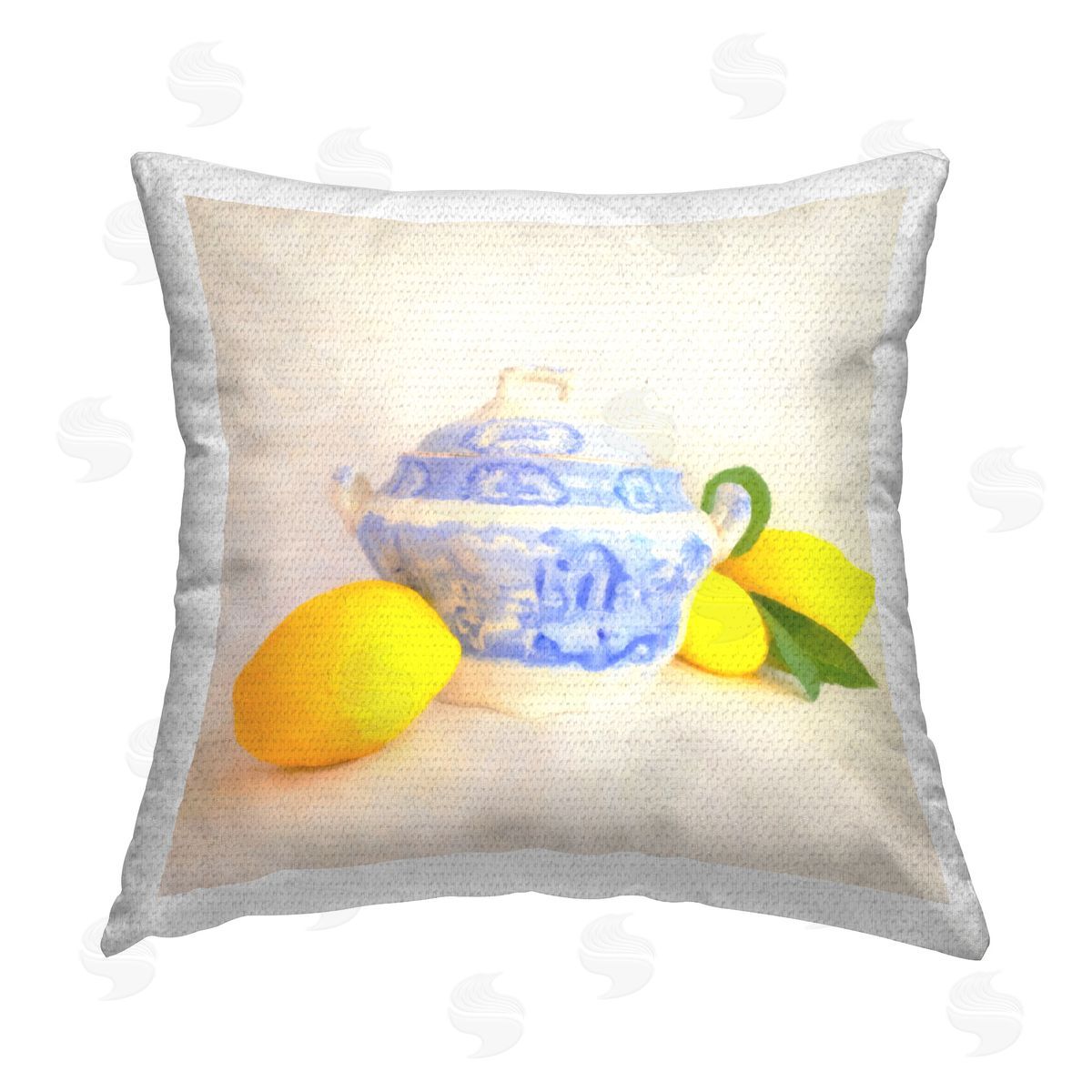 Graffitee Studios Kitchen Lemon Still Life Outdoor Quick-Dry Polyester Printed Throw Pillow