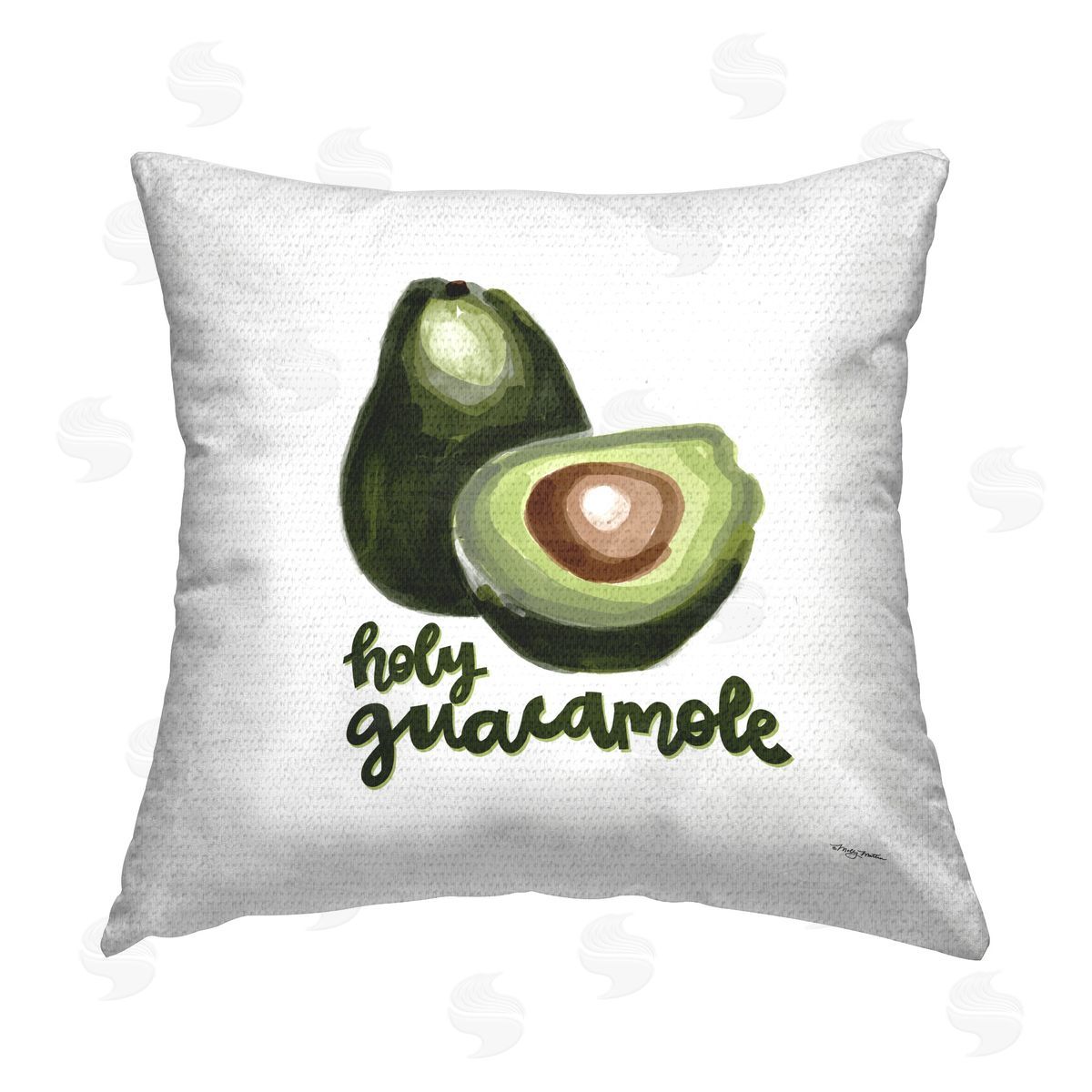 Molly Mattin Funny Holy Guacamole Outdoor Quick-Dry Polyester Printed Throw Pillow