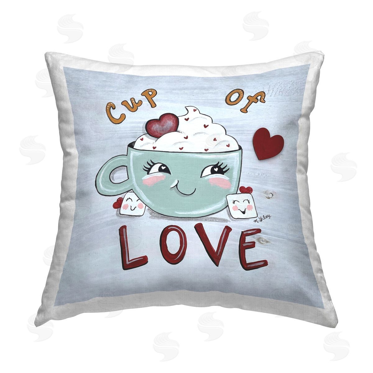 Michelle Gilsey Cup Of Love Mug Printed Plush Polyester Throw Pillow