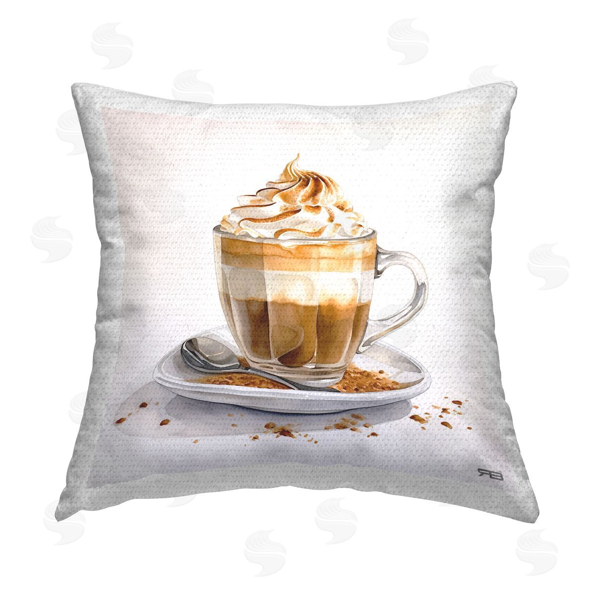 RB Coffee Dessert Mug Outdoor Quick-Dry Polyester Printed Throw Pillow
