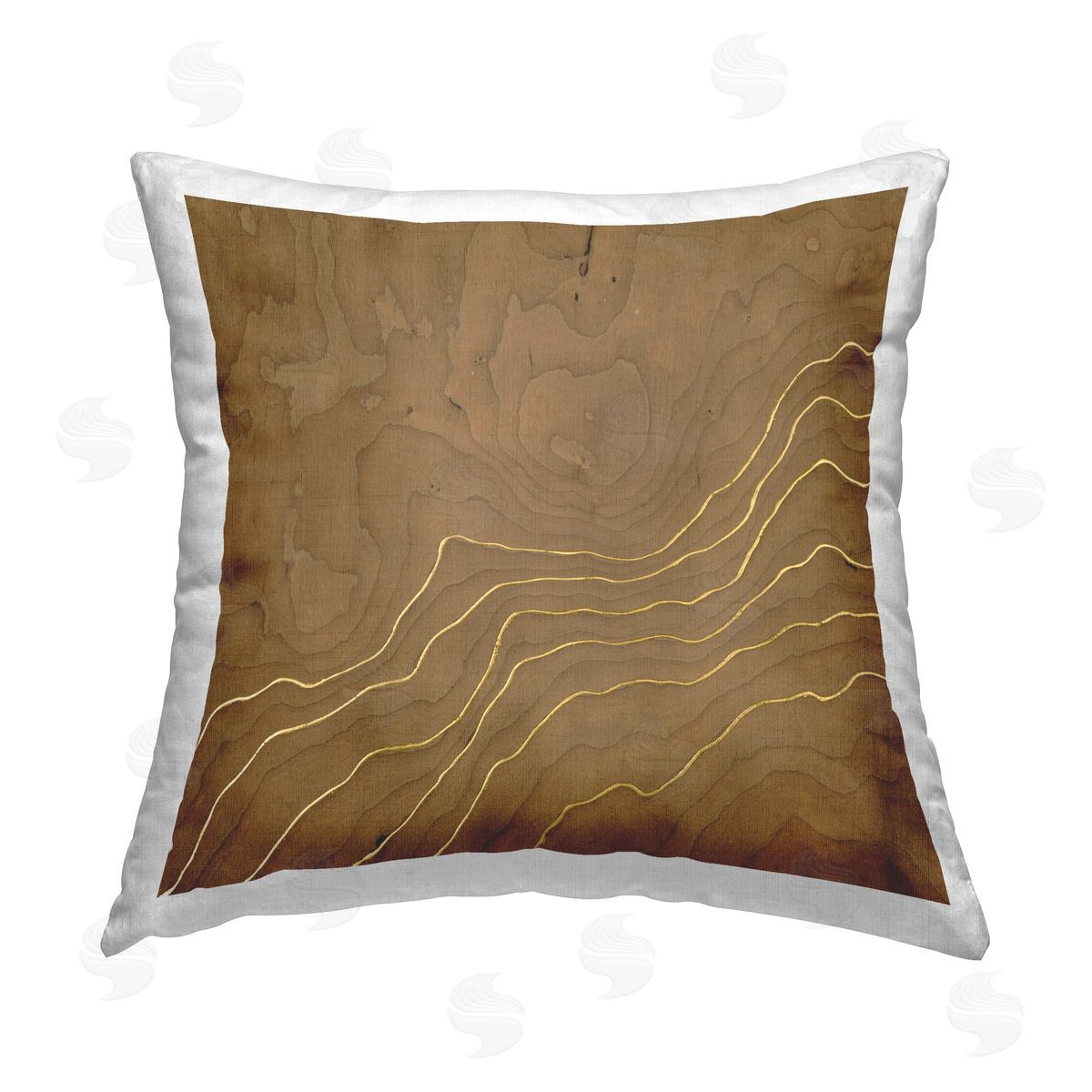 Vanna Lam Rustic Pattern with Glam Printed Plush Polyester Throw Pillow