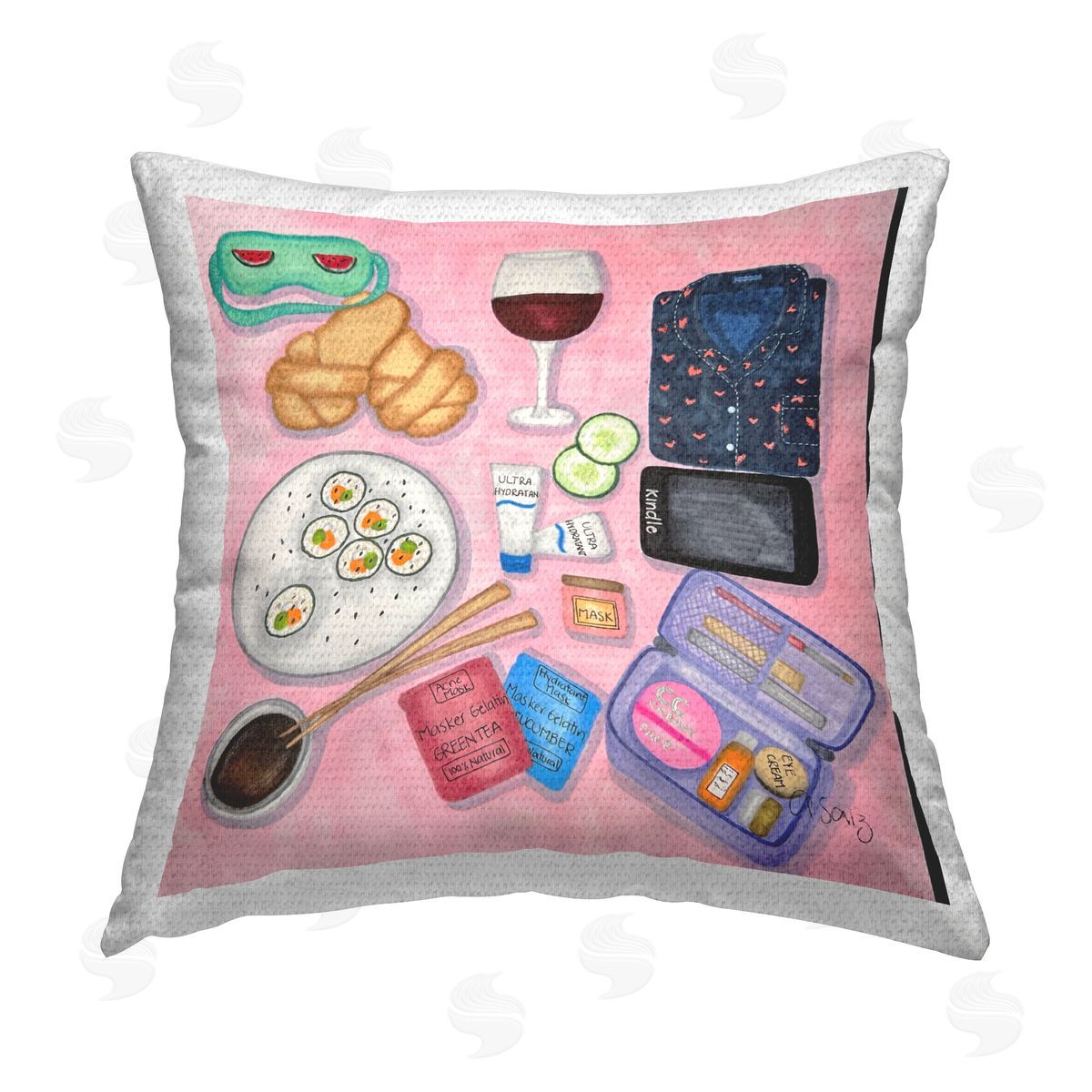 Ale Saiz Studio Girls Night In Outdoor Quick-Dry Polyester Printed Throw Pillow