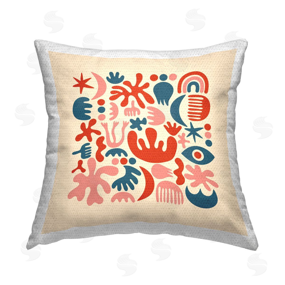 Carrie Cantwell Patterned Squiggle Shapes Outdoor Quick-Dry Polyester Printed Throw Pillow