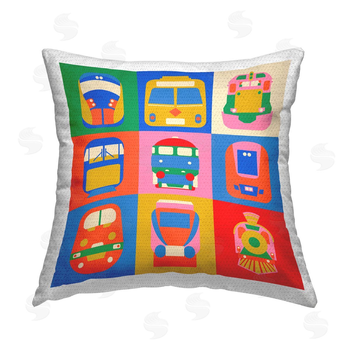 Carrie Cantwell Bold Public Transportation Outdoor Quick-Dry Polyester Printed Throw Pillow