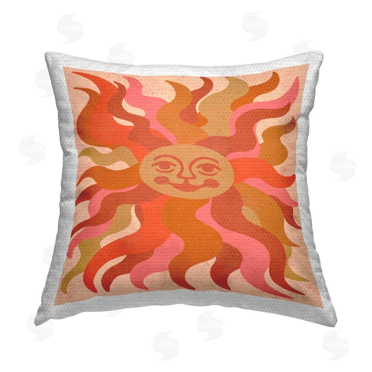Carrie Cantwell Smiling Abstract Sun Rays Outdoor Quick-Dry Polyester Printed Throw Pillow