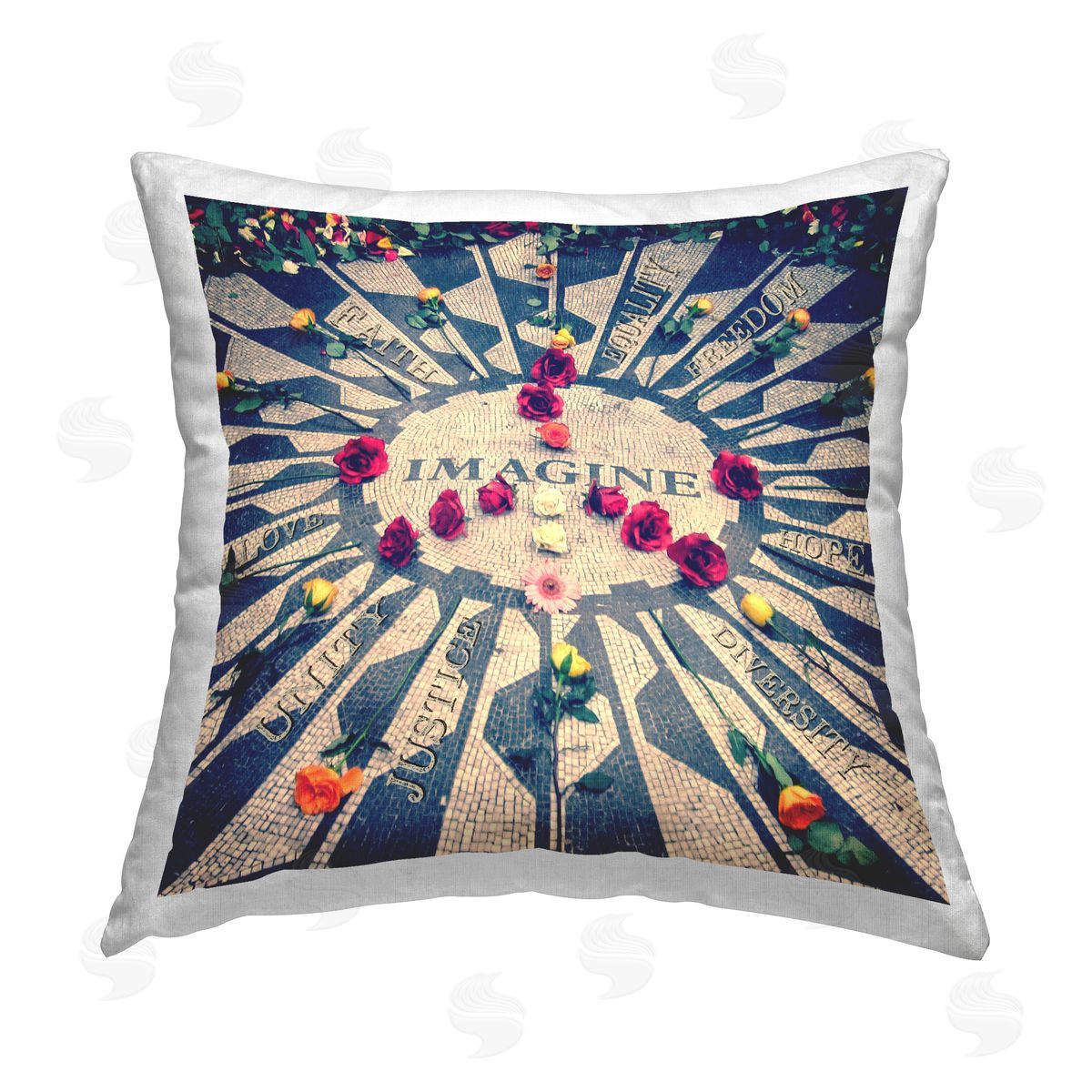 Graffitee Studios Imagine Peace Symbol Printed Plush Polyester Throw Pillow