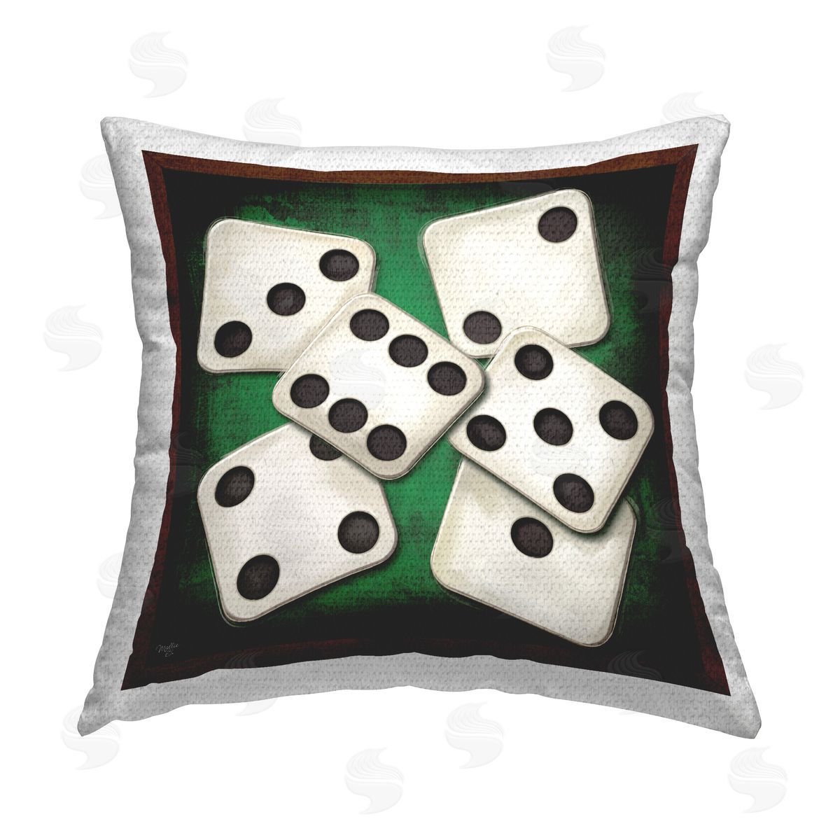 Mollie B. Varied Dice Numbers Outdoor Quick-Dry Polyester Printed Throw Pillow