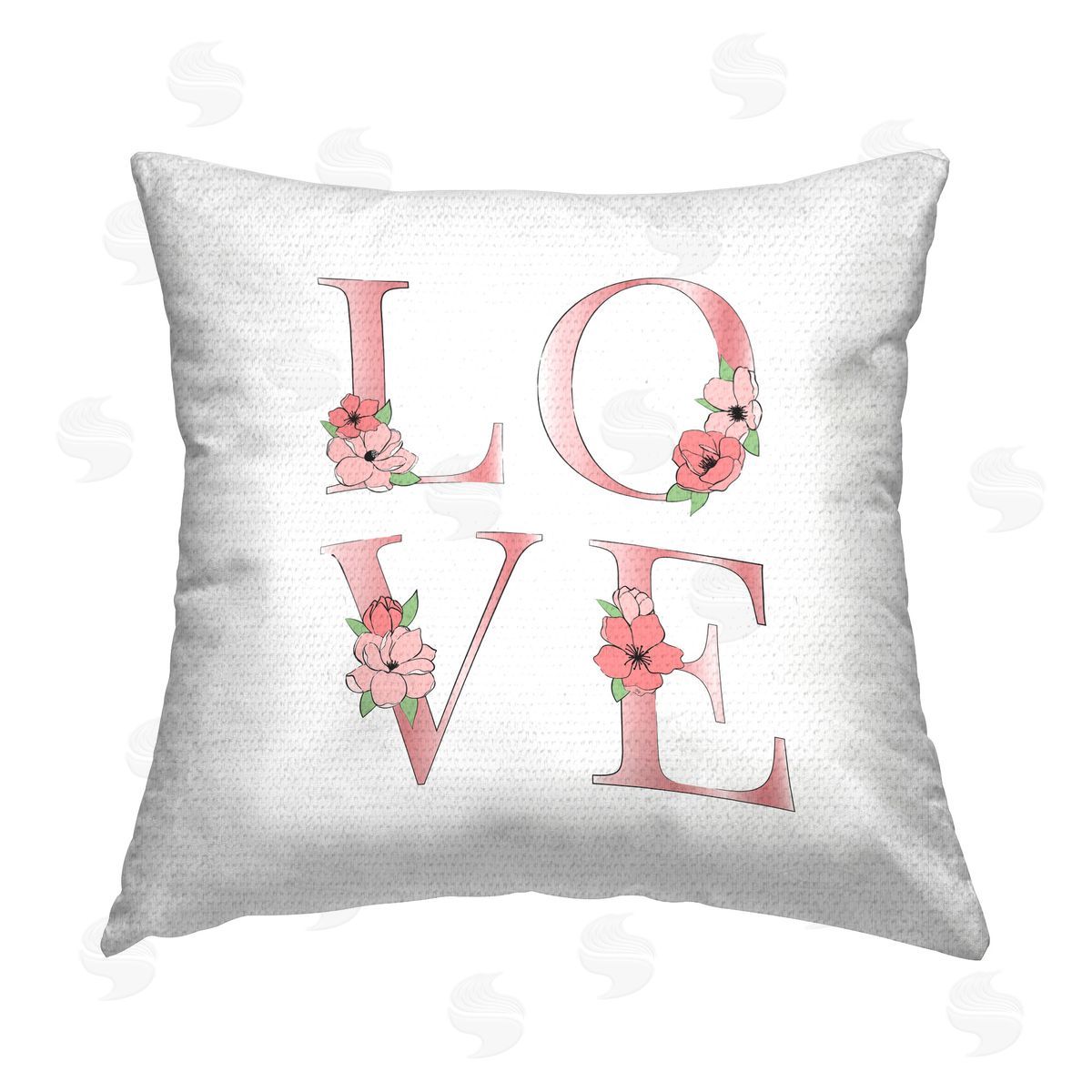 Martina Pavlova Blooming Love Letters Outdoor Quick-Dry Polyester Printed Throw Pillow