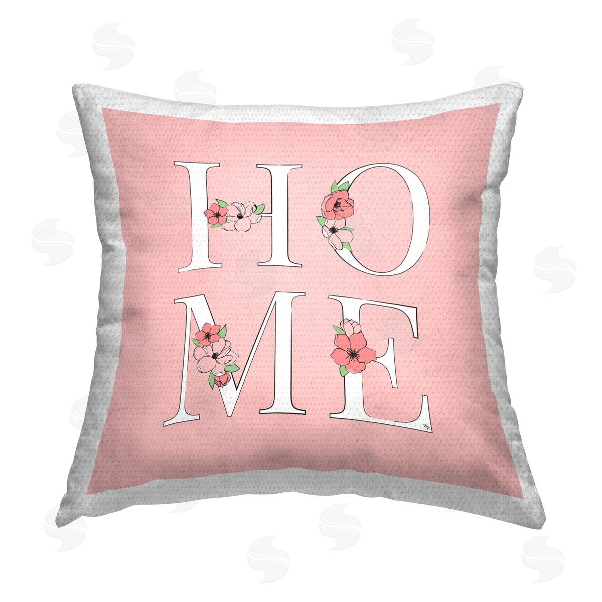 Martina Pavlova Blooming Home Letters Outdoor Quick-Dry Polyester Printed Throw Pillow