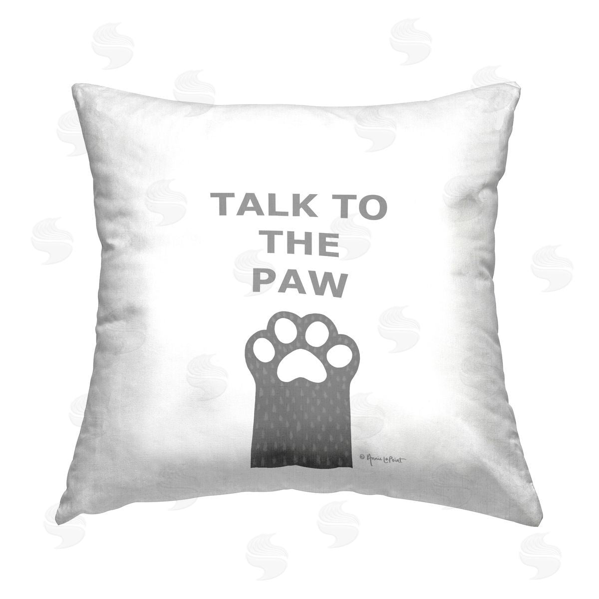 Annie LaPoint Talk To The Paw Printed Plush Polyester Throw Pillow