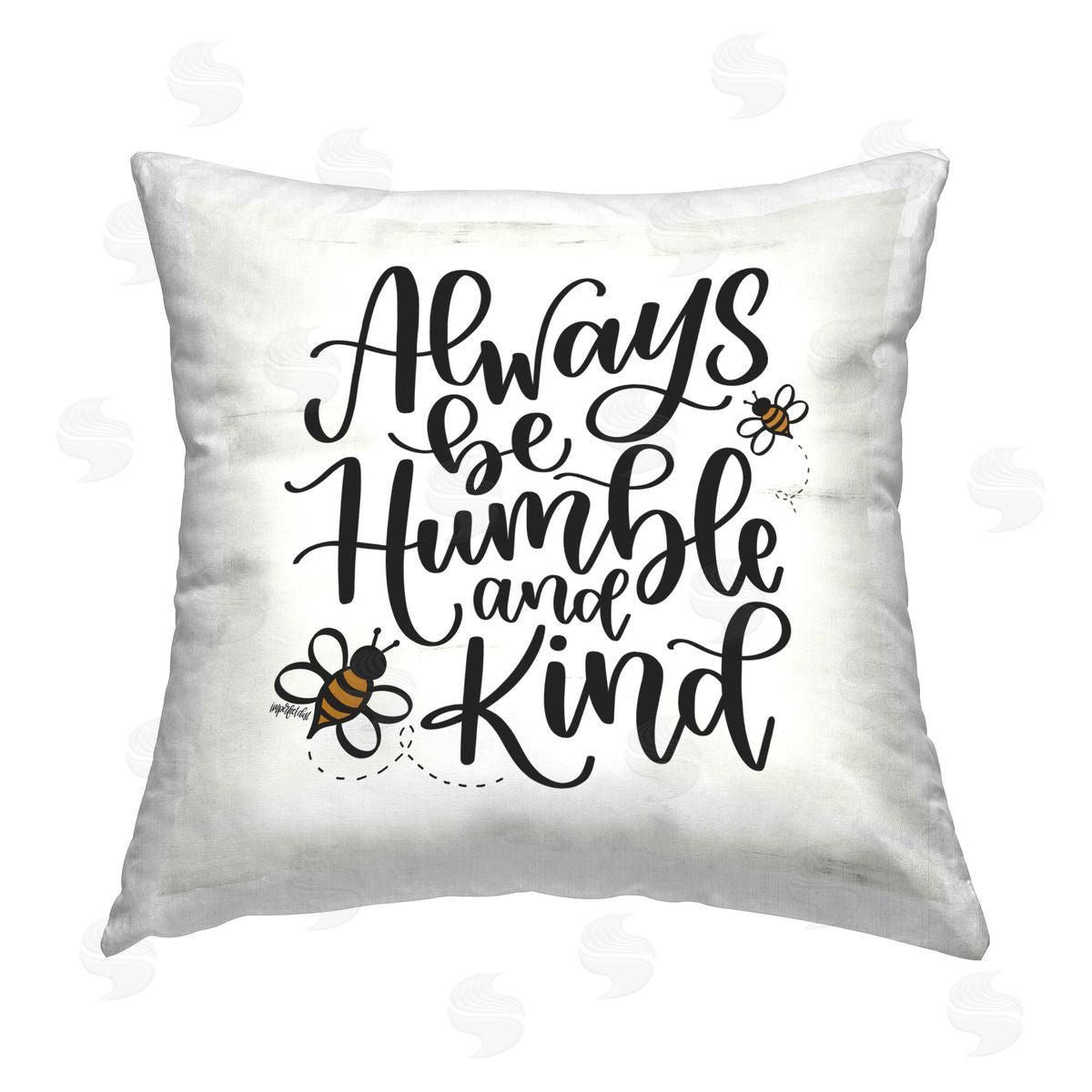 Imperfect Dust Humble & Kind Bees Printed Plush Polyester Throw Pillow