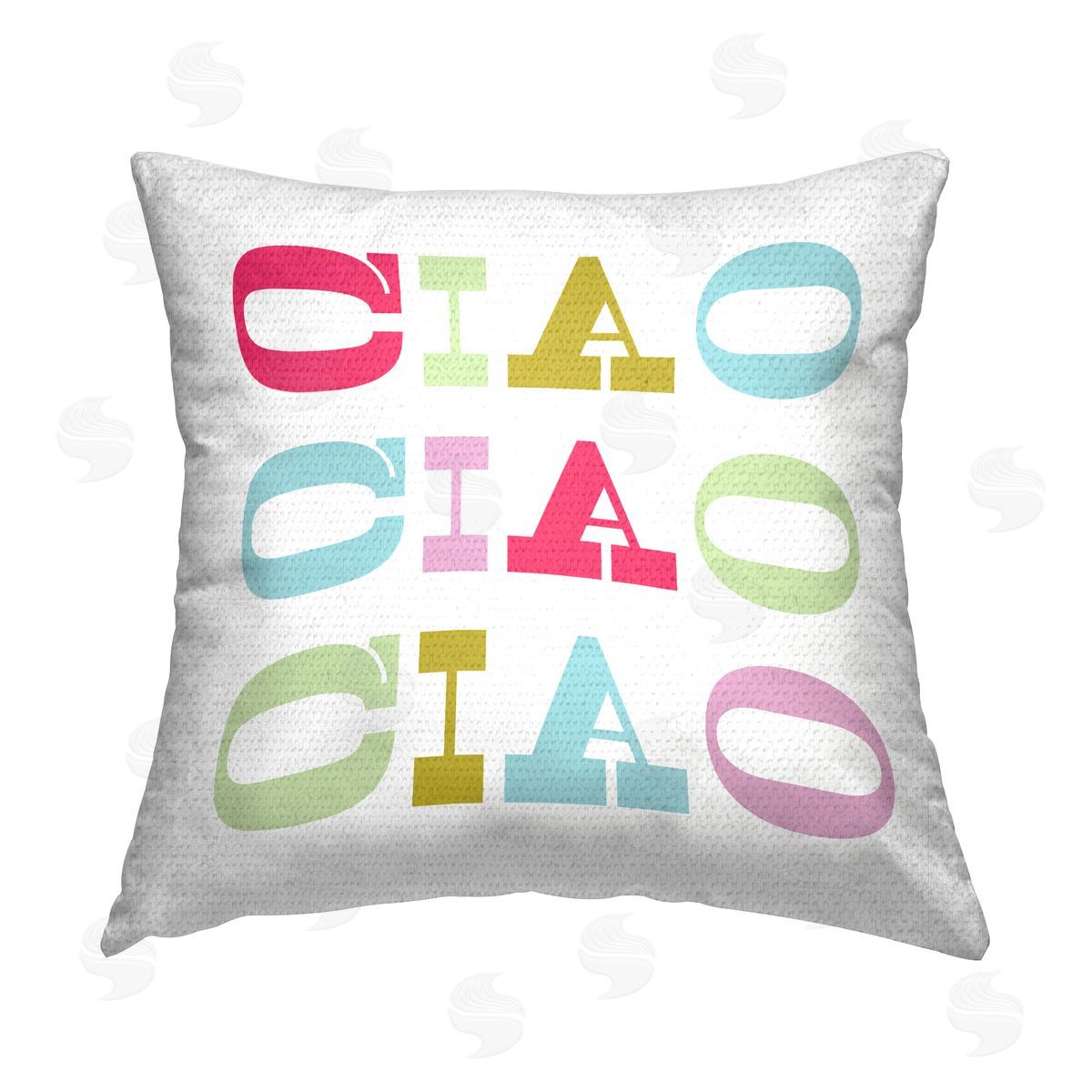 Stupell Studio Ciao Typography Pattern Outdoor Quick-Dry Polyester Printed Throw Pillow