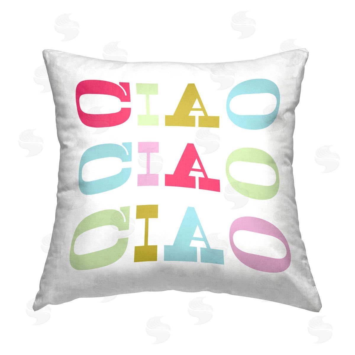 Stupell Studio Ciao Typography Pattern Printed Plush Polyester Throw Pillow