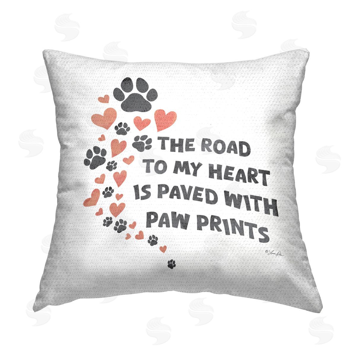 Lauren Rader Road To My Heart Outdoor Quick-Dry Polyester Printed Throw Pillow