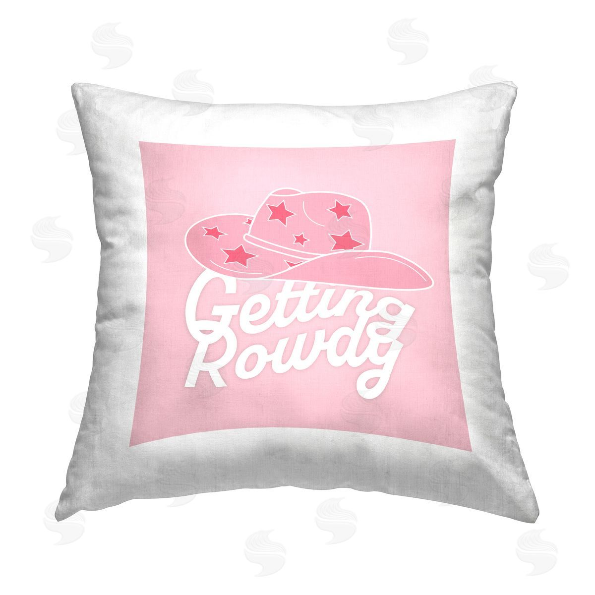 Corinne Rose Designs Western Getting Rowdy Printed Plush Polyester Throw Pillow