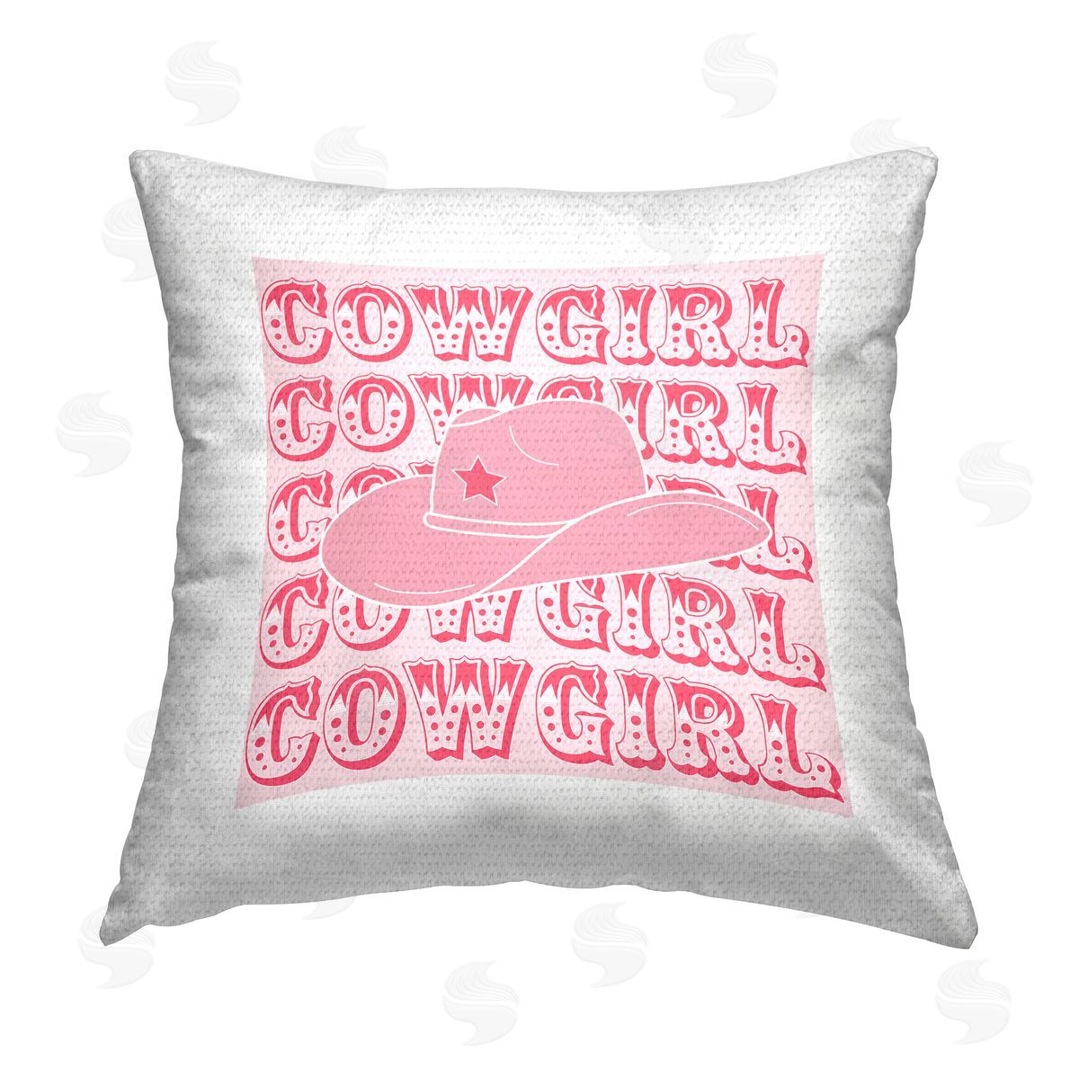 Corinne Rose Designs Cowgirl Phrase Pattern Outdoor Quick-Dry Polyester Printed Throw Pillow