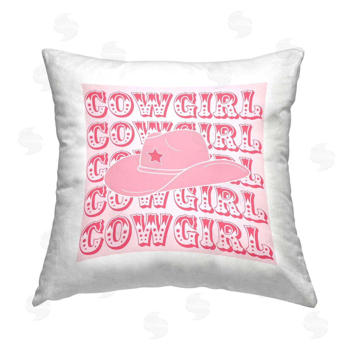 Corinne Rose Designs Cowgirl Phrase Pattern Printed Plush Polyester Throw Pillow