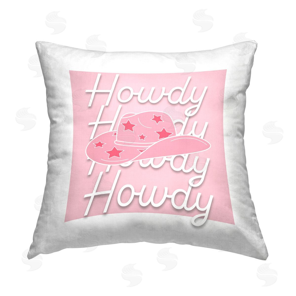 Corinne Rose Designs Pastel Howdy Hat Printed Plush Polyester Throw Pillow