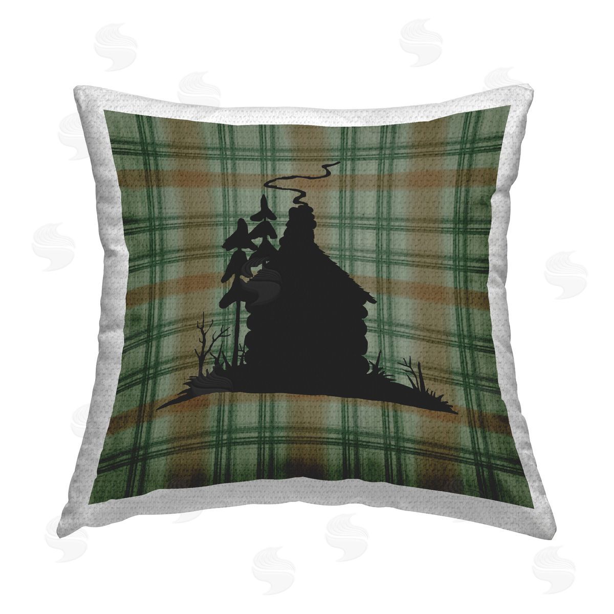 Jacki Frerichs Green Plaid Cabin Outdoor Quick-Dry Polyester Printed Throw Pillow