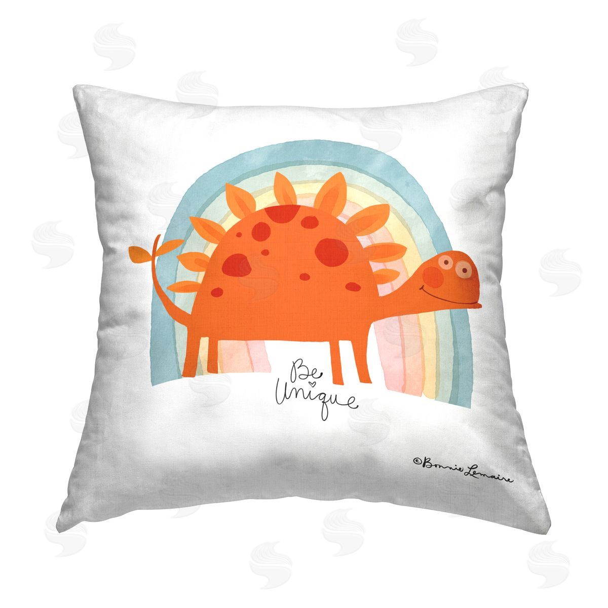 Bonnie Lemaire Be Unique Dinosaur Printed Plush Polyester Throw Pillow