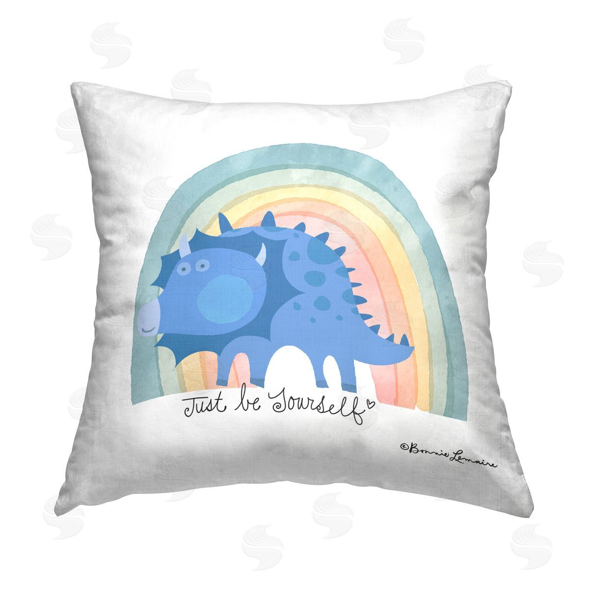 Bonnie Lemaire Be Yourself Dinosaur Printed Plush Polyester Throw Pillow