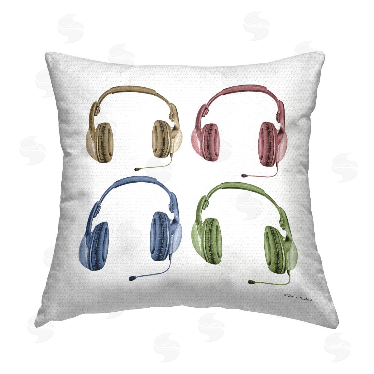 Sharon Kuplack Gaming Headsets Pattern Outdoor Quick-Dry Polyester Printed Throw Pillow