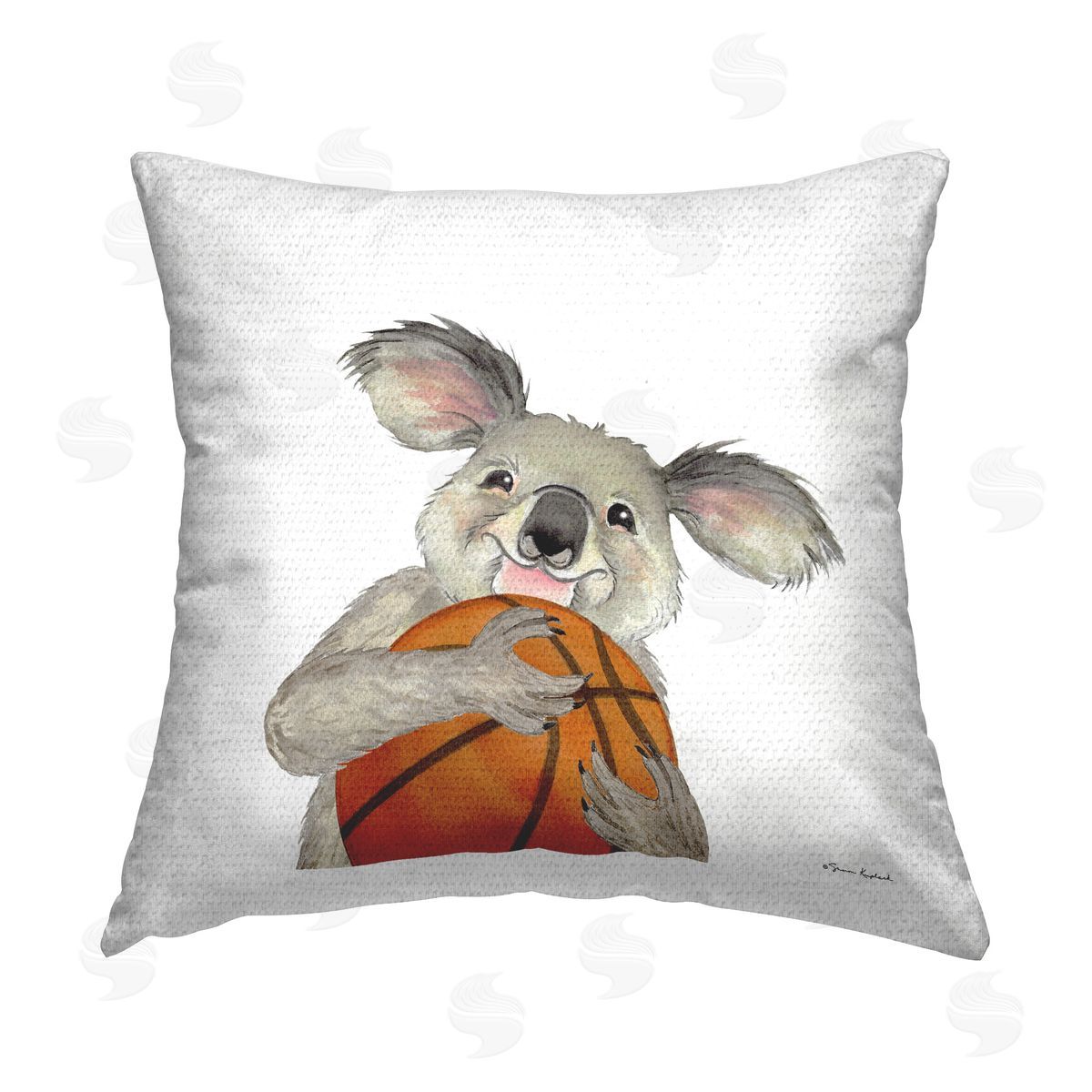 Sharon Kuplack Koala with Basketball Outdoor Quick-Dry Polyester Printed Throw Pillow