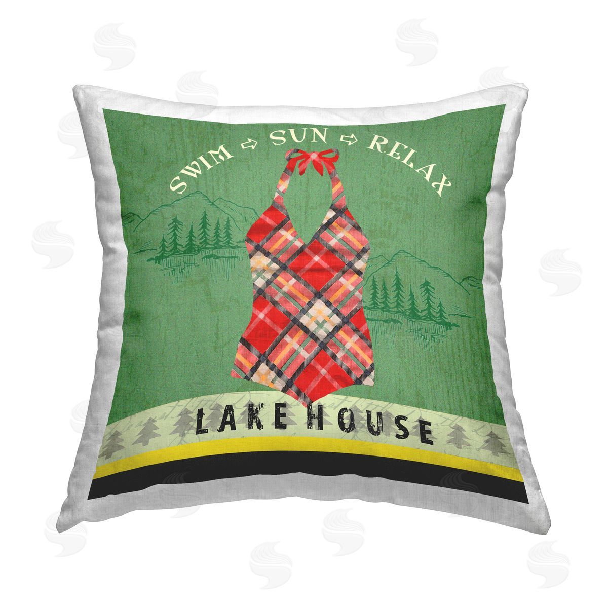 Andrea Tachiera Lake House Swimsuit Printed Plush Polyester Throw Pillow
