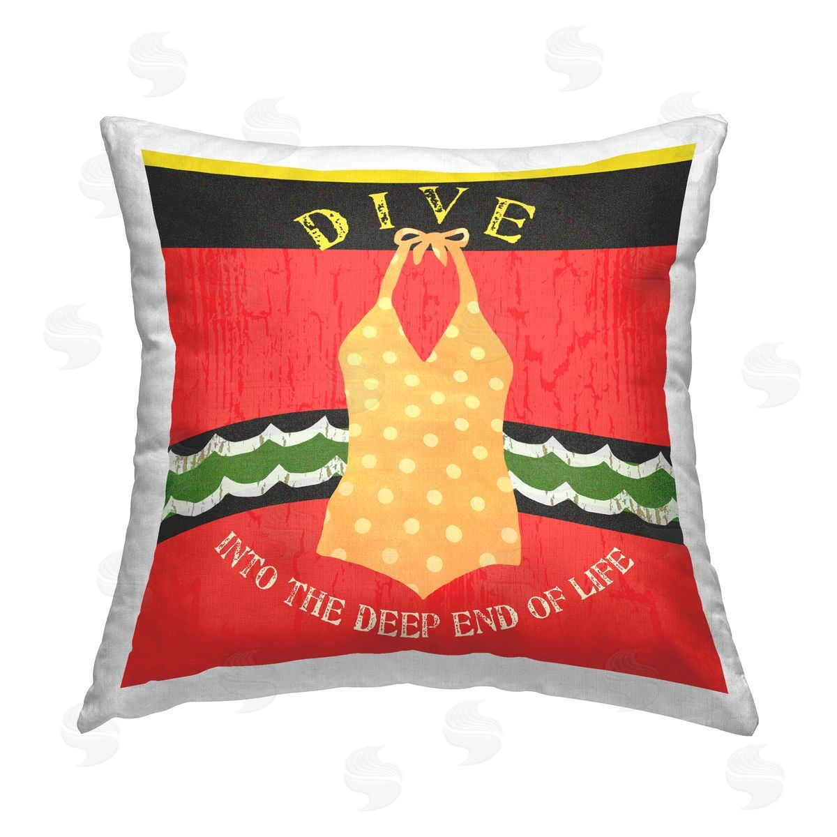 Andrea Tachiera Dive Rustic Swimsuit Printed Plush Polyester Throw Pillow