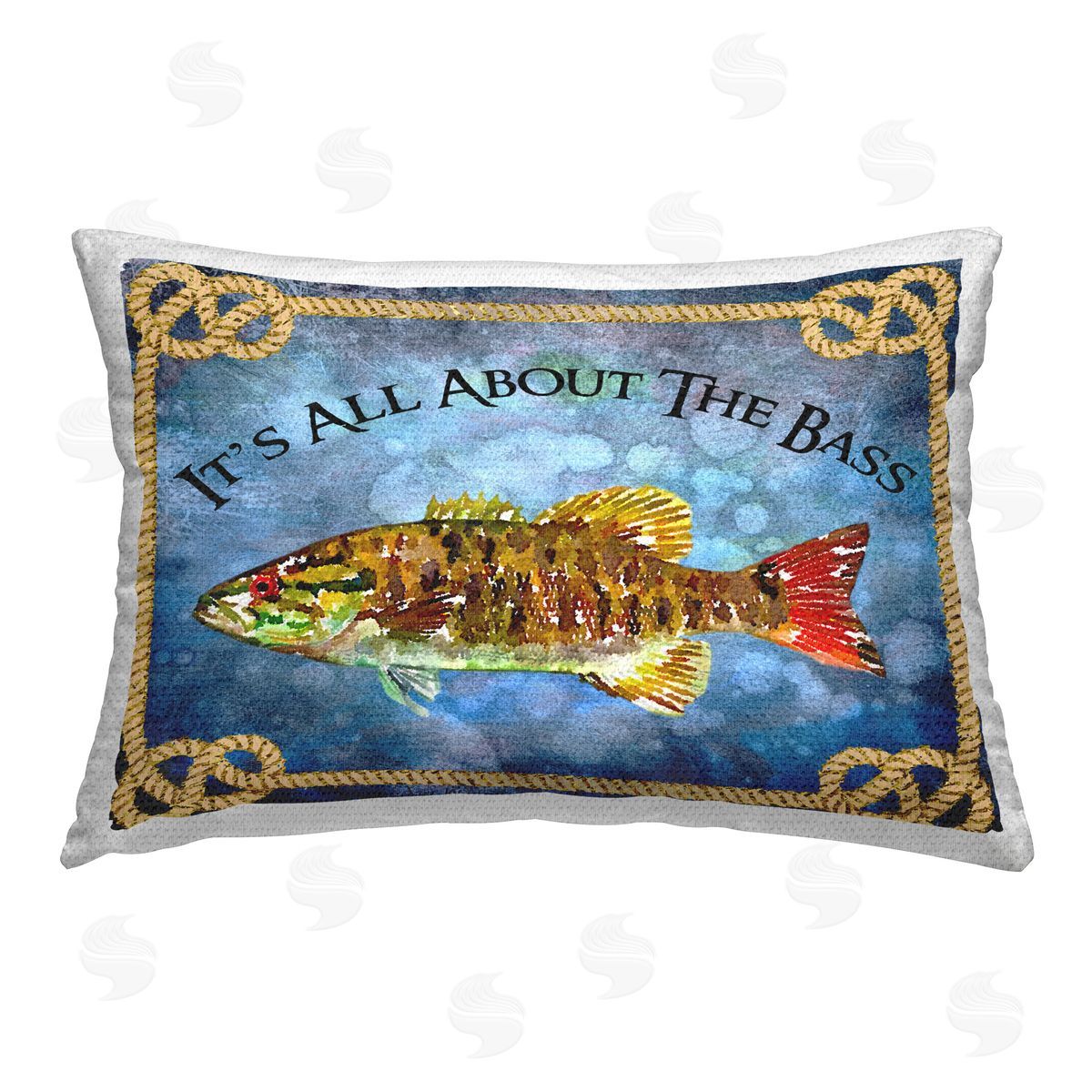 Jill Meyer All About Bass Fish Outdoor Quick-Dry Polyester Printed Throw Pillow