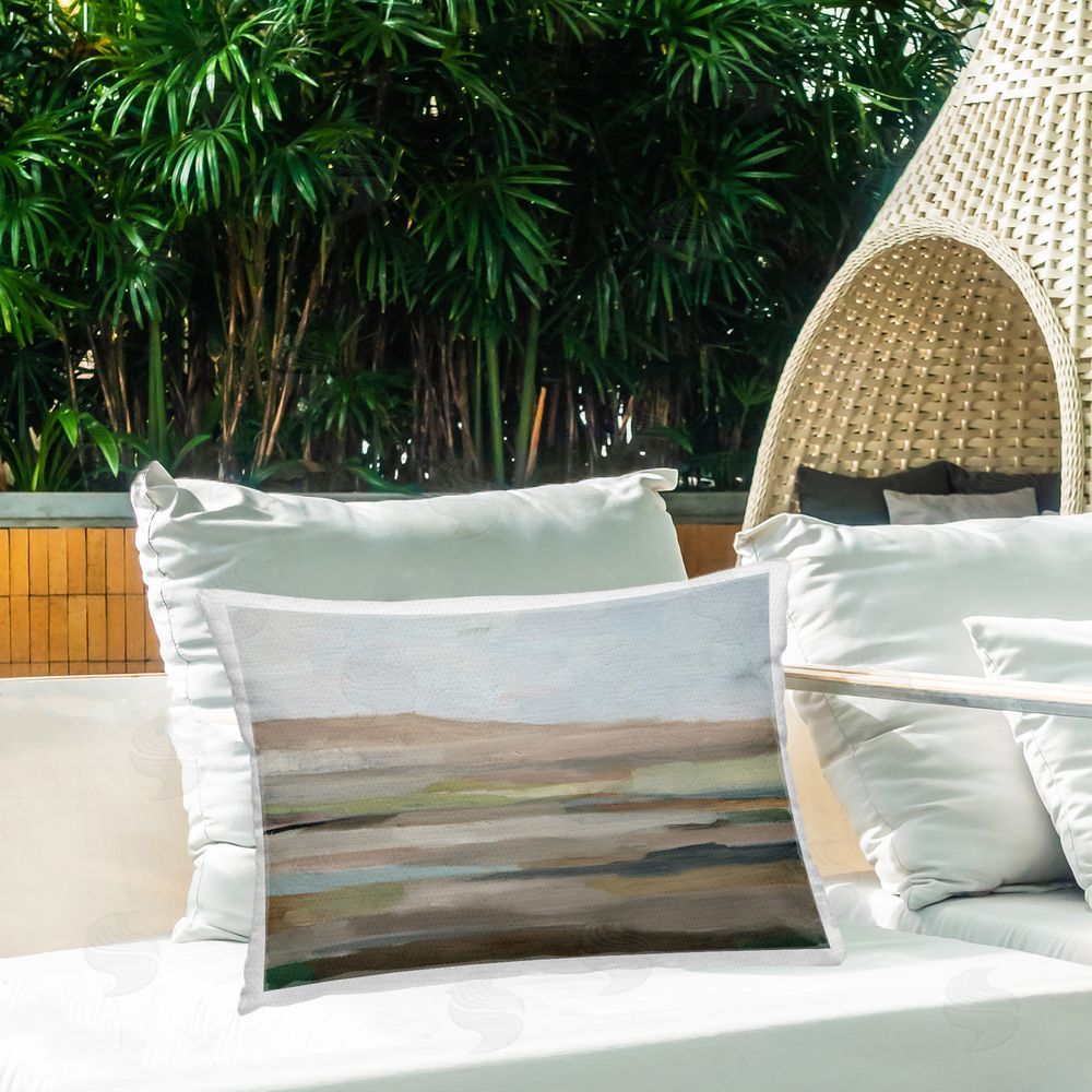 Ethan Harper Scenic Desert Landscape Outdoor Quick-Dry Polyester Printed Throw Pillow in Back Yard