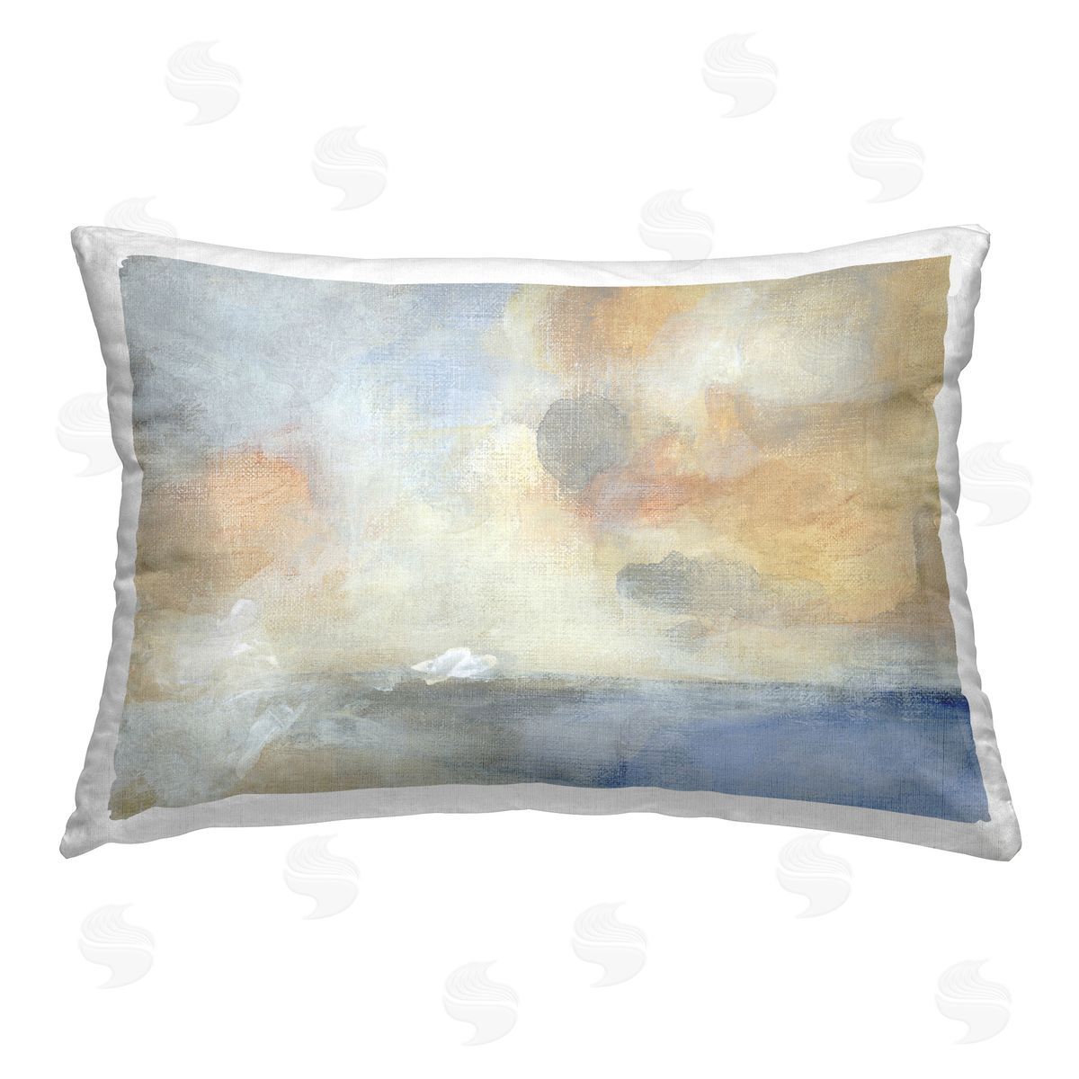 M. Gloria Hunter Abstract Foggy Sea Printed Plush Polyester Throw Pillow