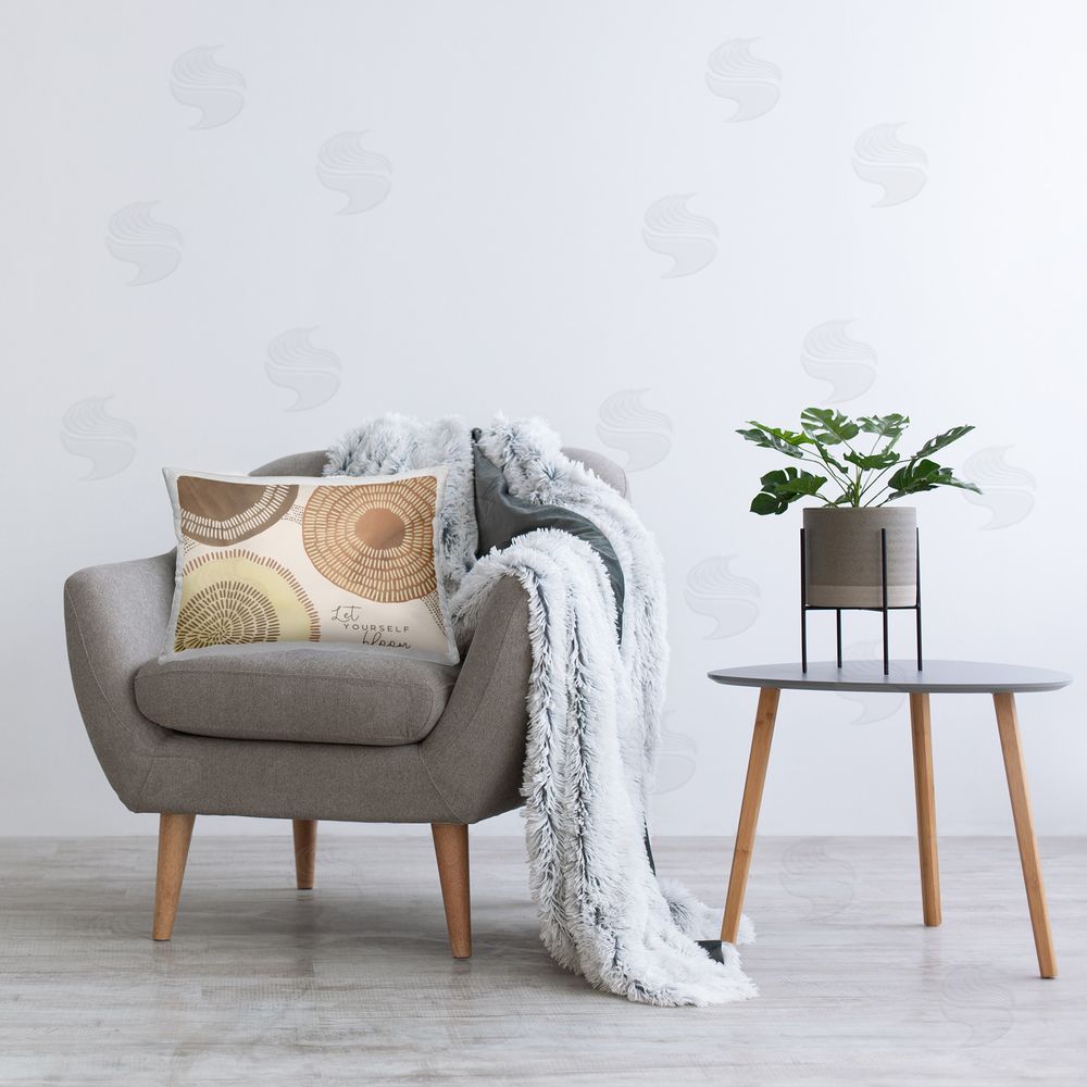 Jetty Home LLC Let Yourself Bloom Boho Printed Plush Polyester Throw Pillow On Chair