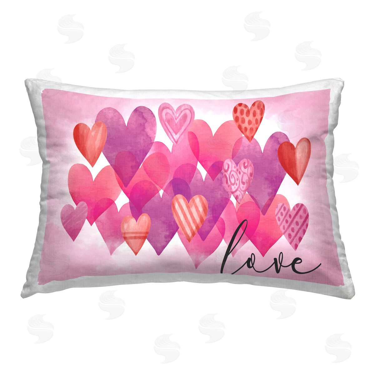 Nicole DeCamp Love with Layered Hearts Printed Plush Polyester Throw Pillow