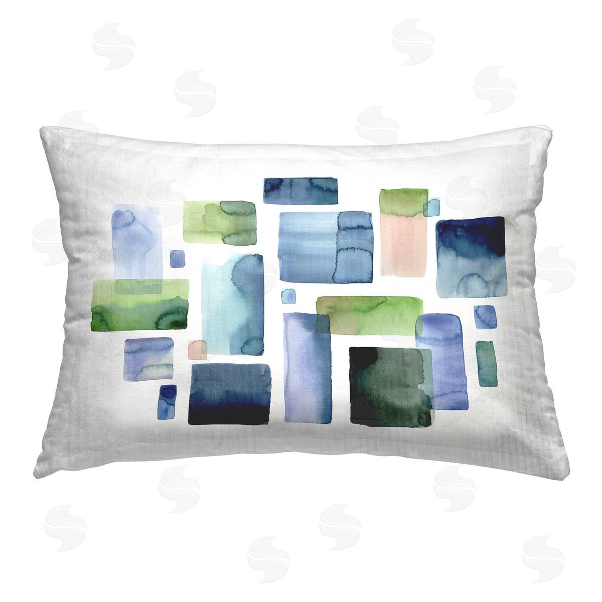 Stephanie Ryan Asymmetrical Watercolor Shapes Printed Plush Polyester Throw Pillow