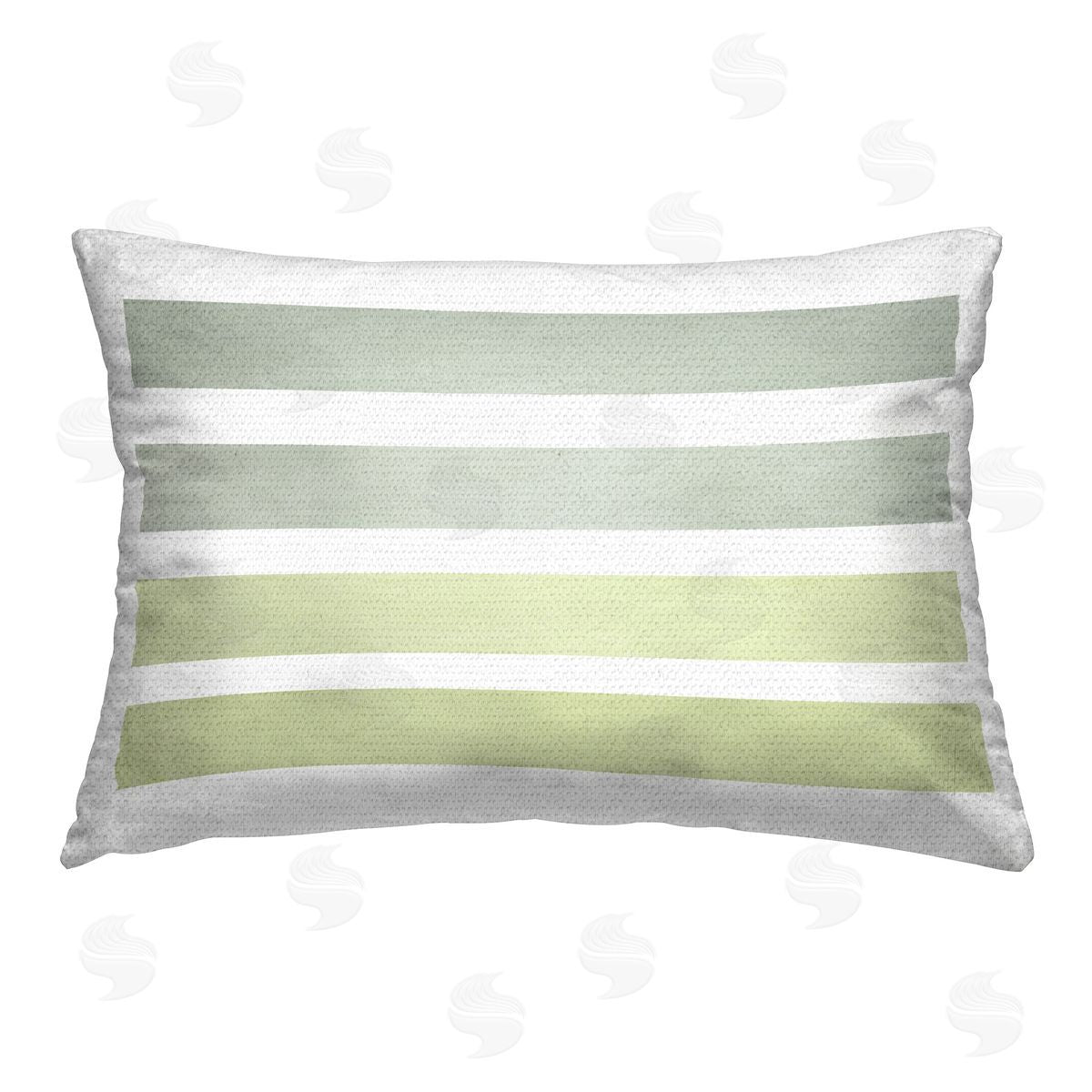 Lanie Loreth Green & White Stripes Outdoor Quick-Dry Polyester Printed Throw Pillow
