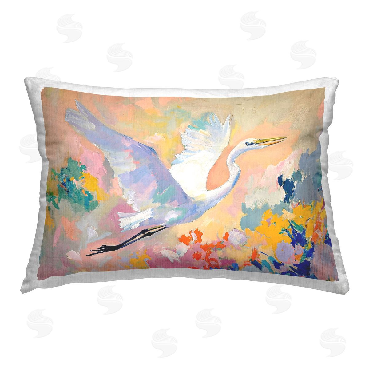 Ramona Murdock Heron & Abstract Botanicals Printed Plush Polyester Throw Pillow