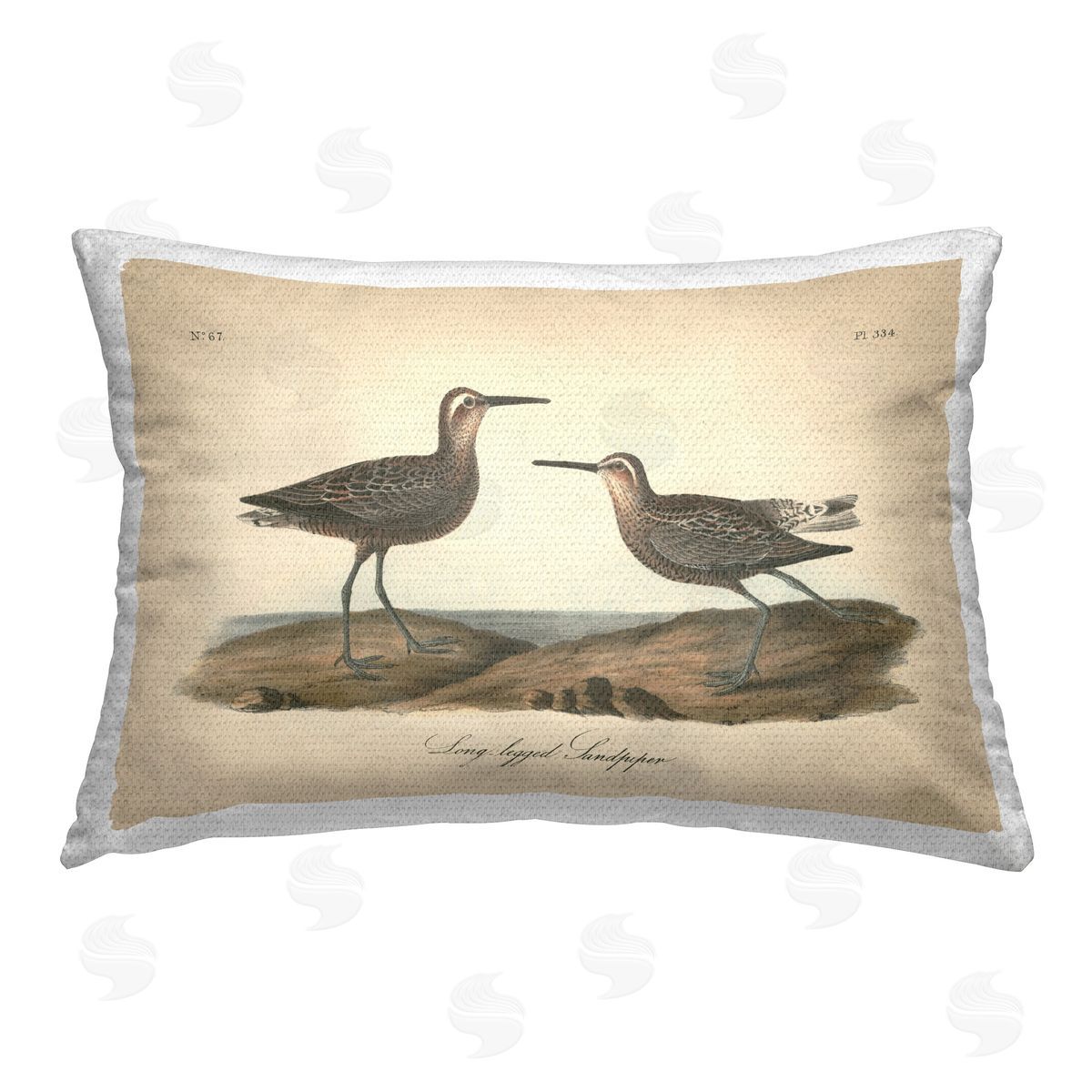 Wild Apple Portfolio Long Legged Sandpiper Outdoor Quick-Dry Polyester Printed Throw Pillow