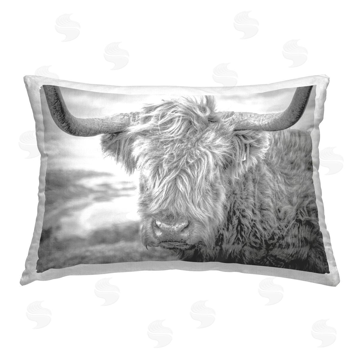 Jasper Huish Close Up Fuzzy Cattle Printed Plush Polyester Throw Pillow