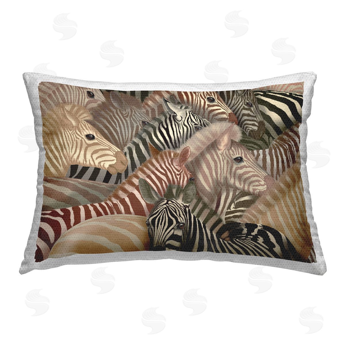 Fab Funky Neutral Hued Zebras Outdoor Quick-Dry Polyester Printed Throw Pillow