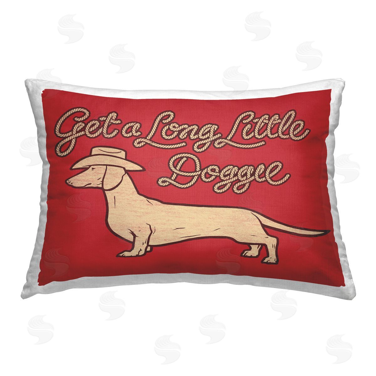 Jedco Brands Inc. Long Little Doggie Printed Plush Polyester Throw Pillow