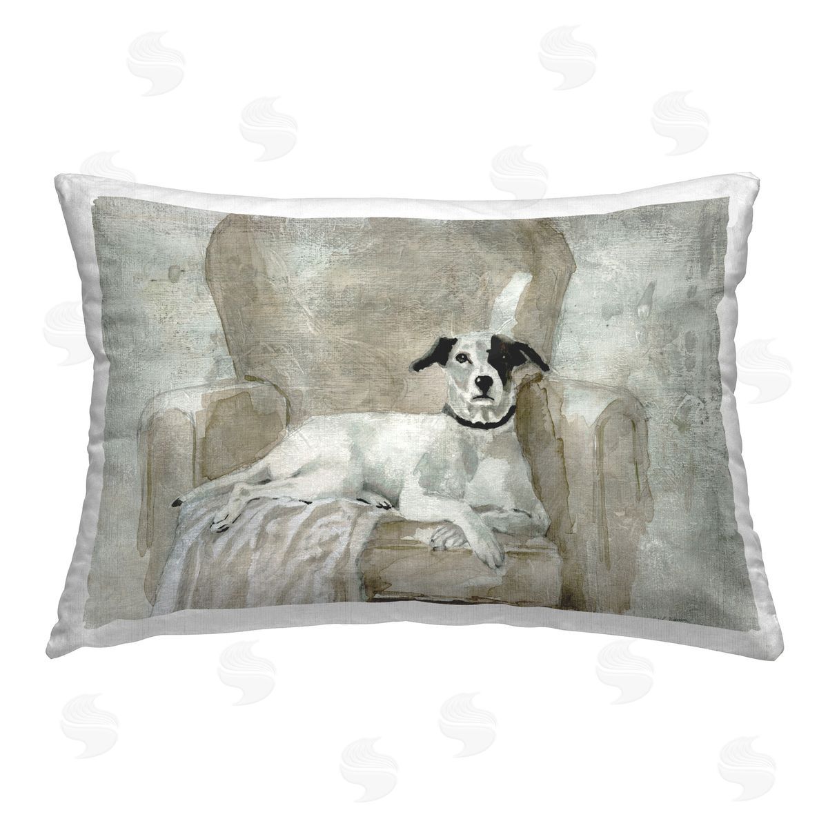 Carol Robinson Family Dog Favorite Chair Printed Plush Polyester Throw Pillow