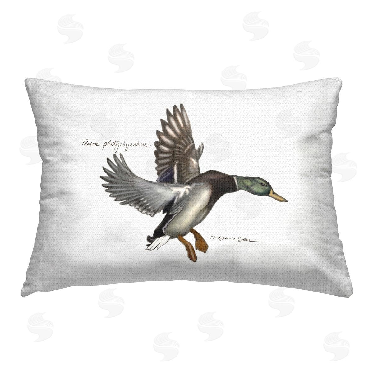 Jadei Graphics Flying Mallard Duck Outdoor Quick-Dry Polyester Printed Throw Pillow