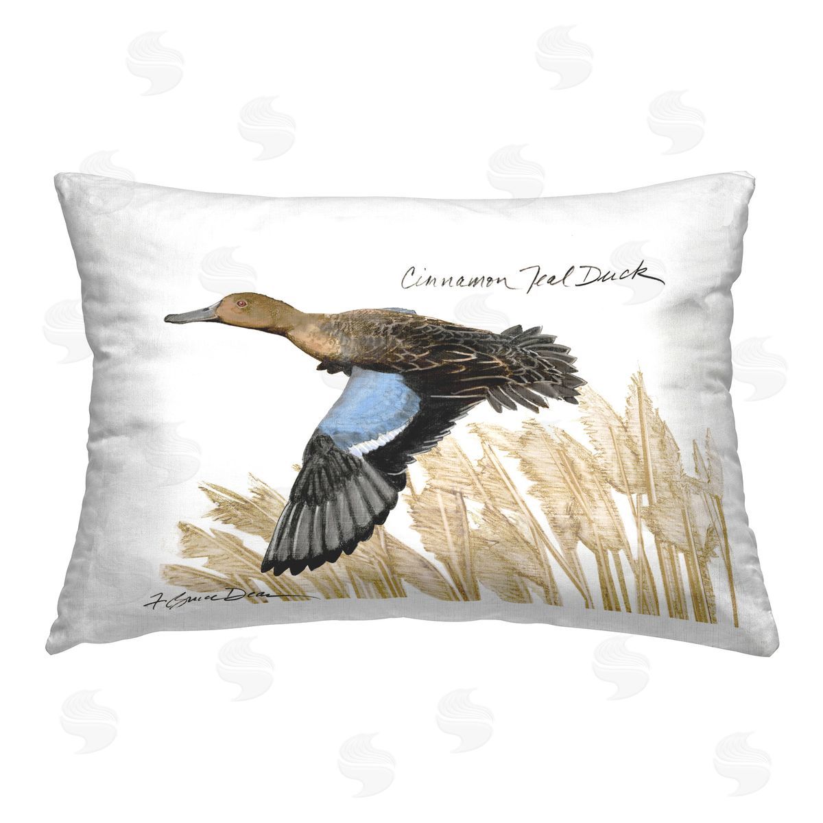 Jadei Graphics Cinnamon Teal Duck Printed Plush Polyester Throw Pillow