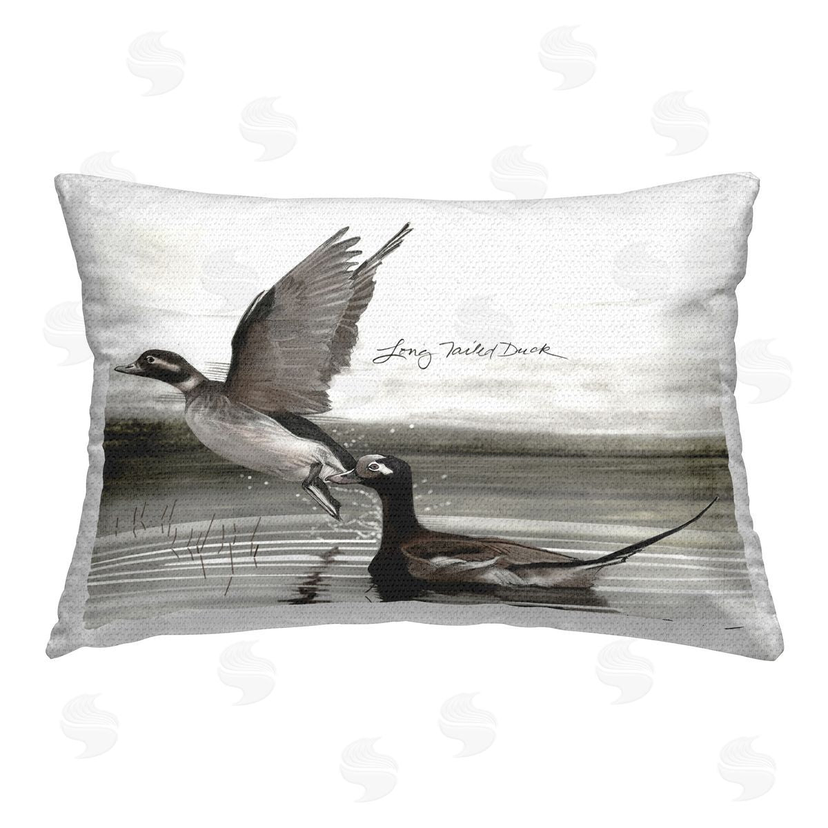 Jadei Graphics Long Tailed Duck Outdoor Quick-Dry Polyester Printed Throw Pillow