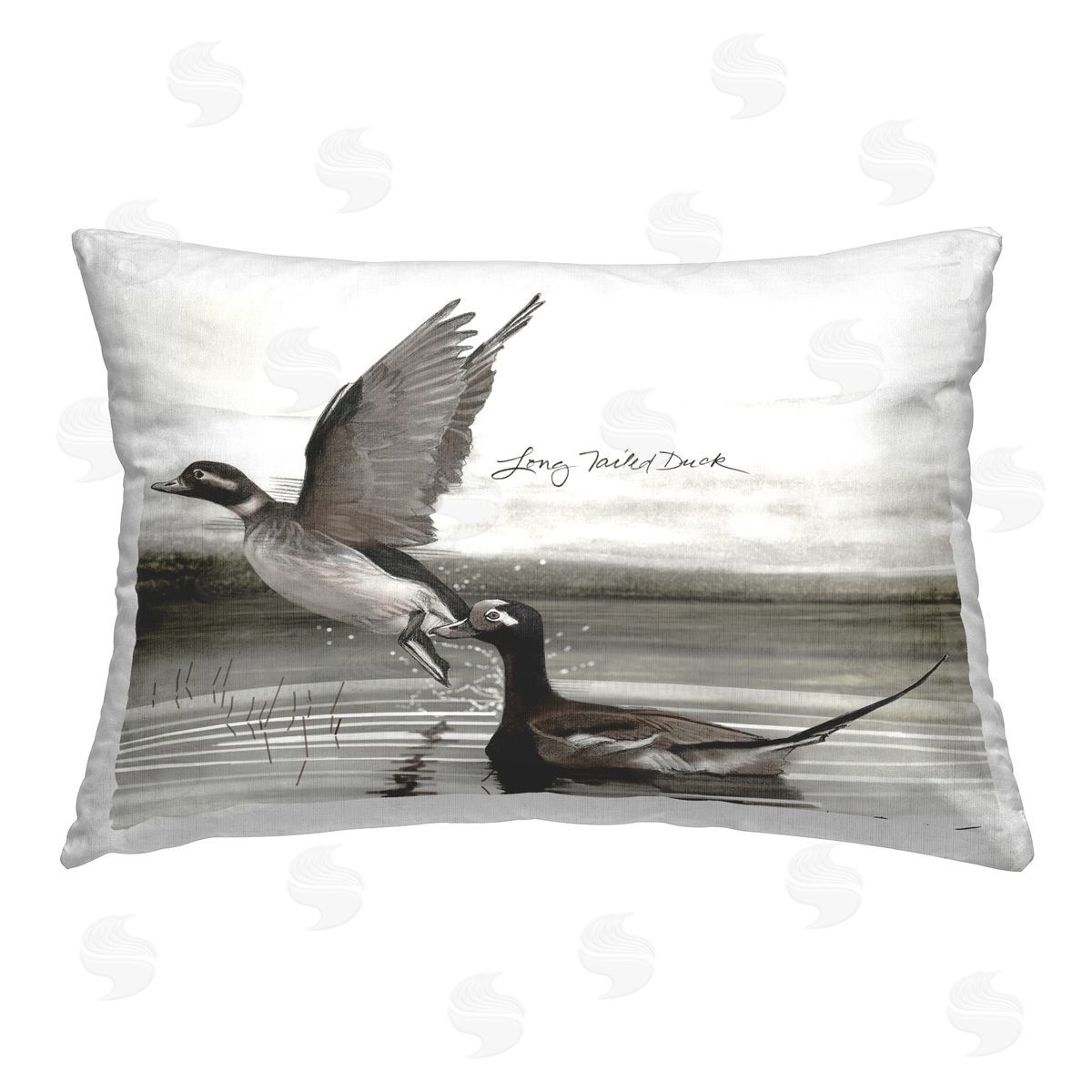 Jadei Graphics Long Tailed Duck Printed Plush Polyester Throw Pillow