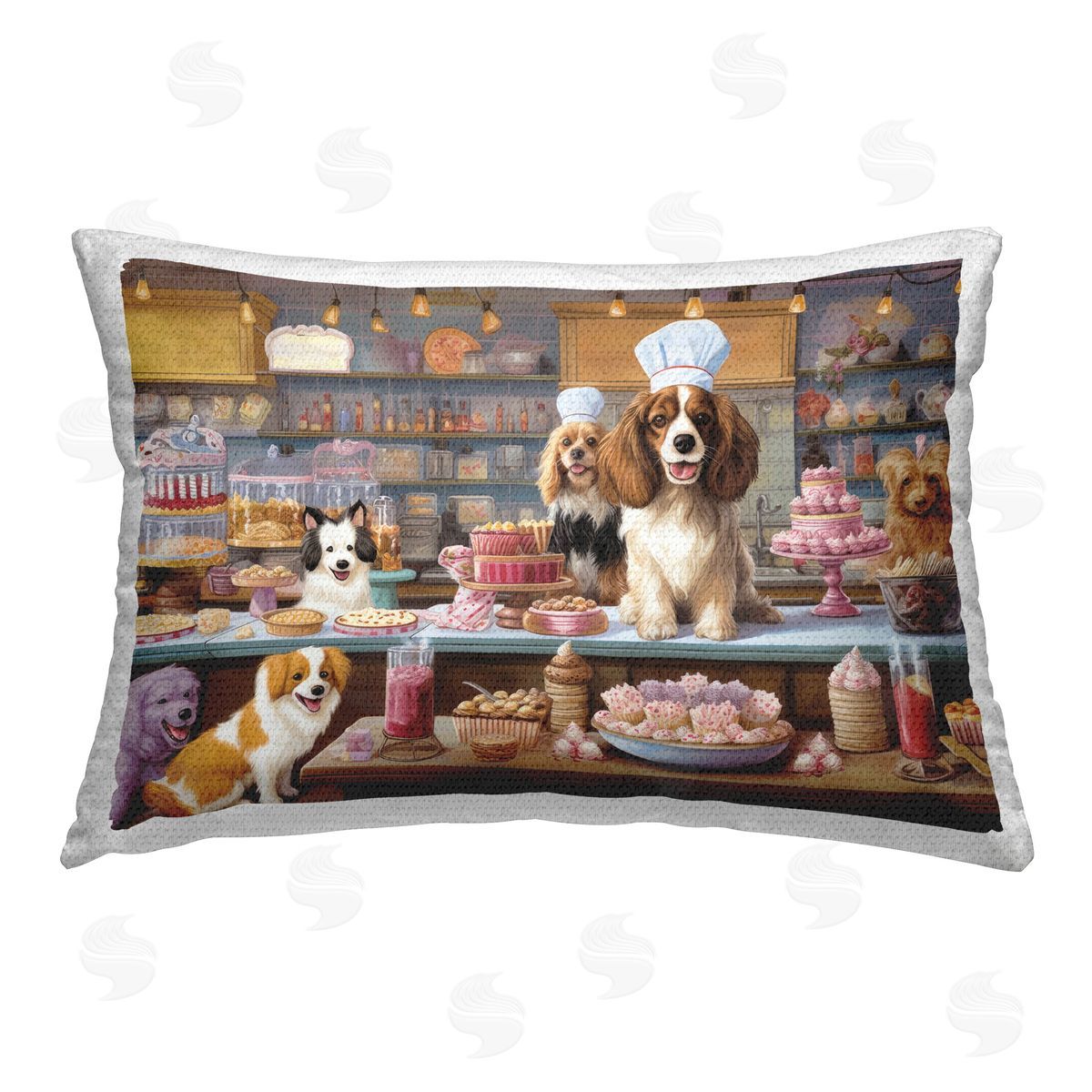 Lazar Studio Sweet Treats Pastry Dogs Outdoor Quick-Dry Polyester Printed Throw Pillow