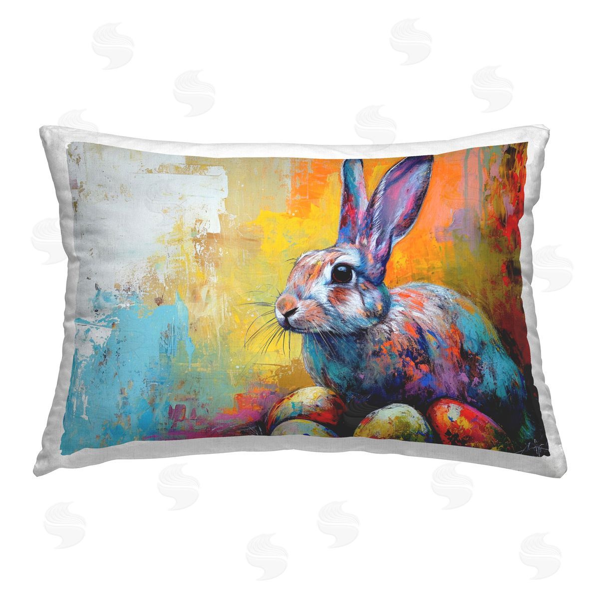 LSR Design Studio Easter Joy Abstract Printed Plush Polyester Throw Pillow