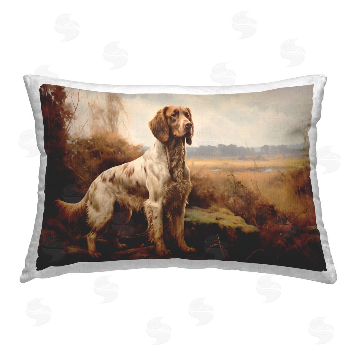 Petal Prints Design On The Hunt Scenery Printed Plush Polyester Throw Pillow
